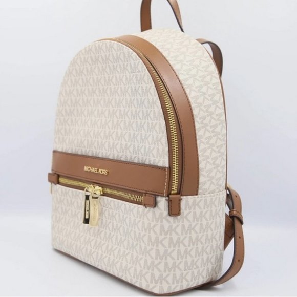 MICHAEL KORS Kenly Medium Backpack Signature Vanilla Bag - Picture 1 of 16